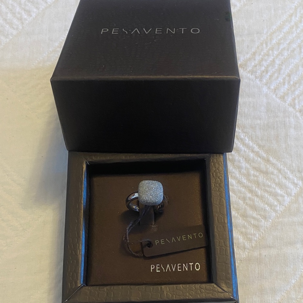 Pesavento Silver Ring with silver Band